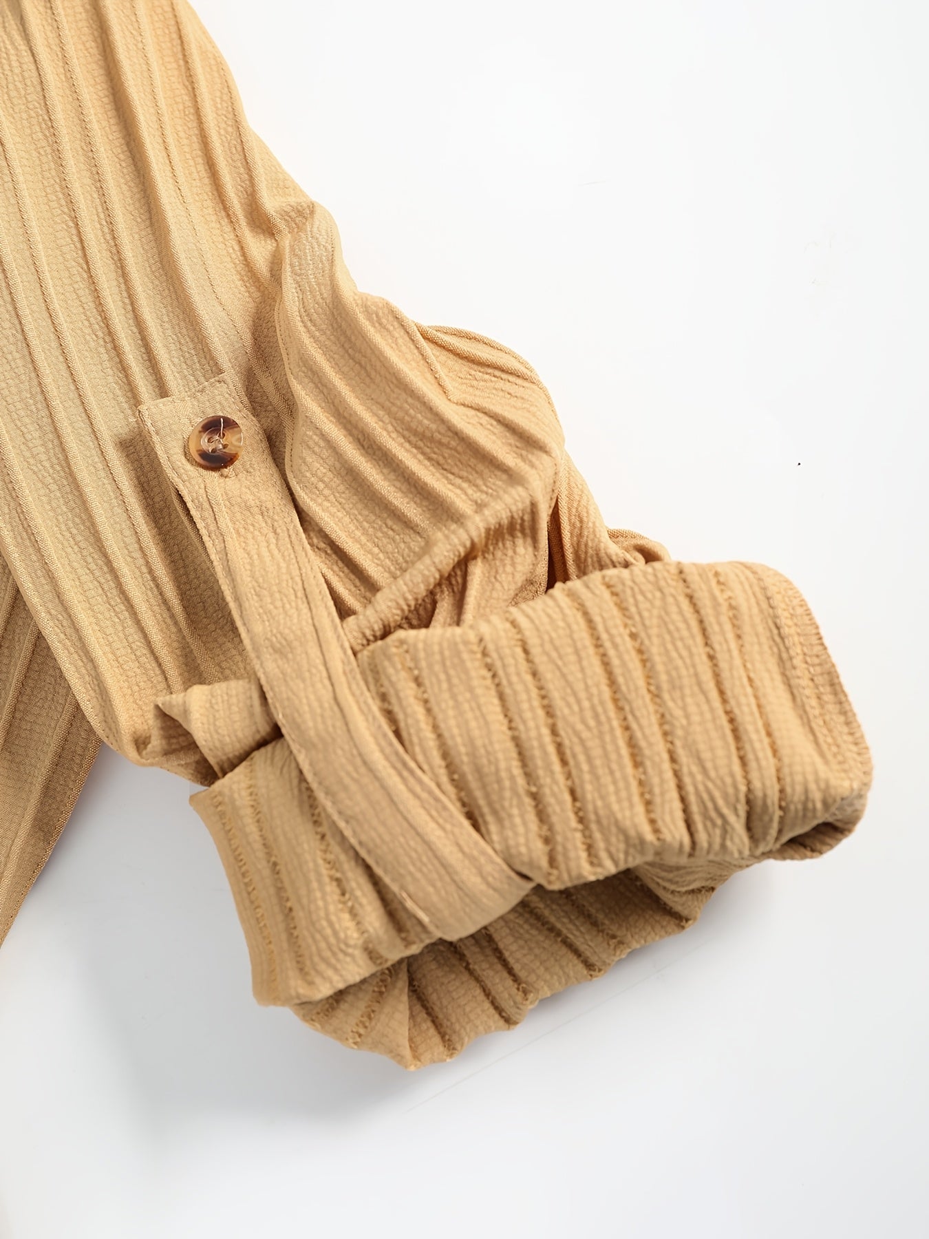 Men'S Two-Piece Set Featuring Textured Fabric, Versatile Long-Sleeve Shirt with Ear Loops, And Loose Drawstring Casual Pants.