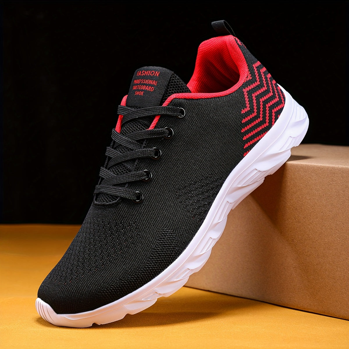 Men's Knitted Breathable Running Shoes, Lightweight Non-Slip Soft Sole, Comfortable for Outdoor Walking, Jogging, Fitness, Daily Activities, EVA Sole, Fabric Upper, Low-Top, Lace-Up Closure, Striped Pattern, All-Season Fashio