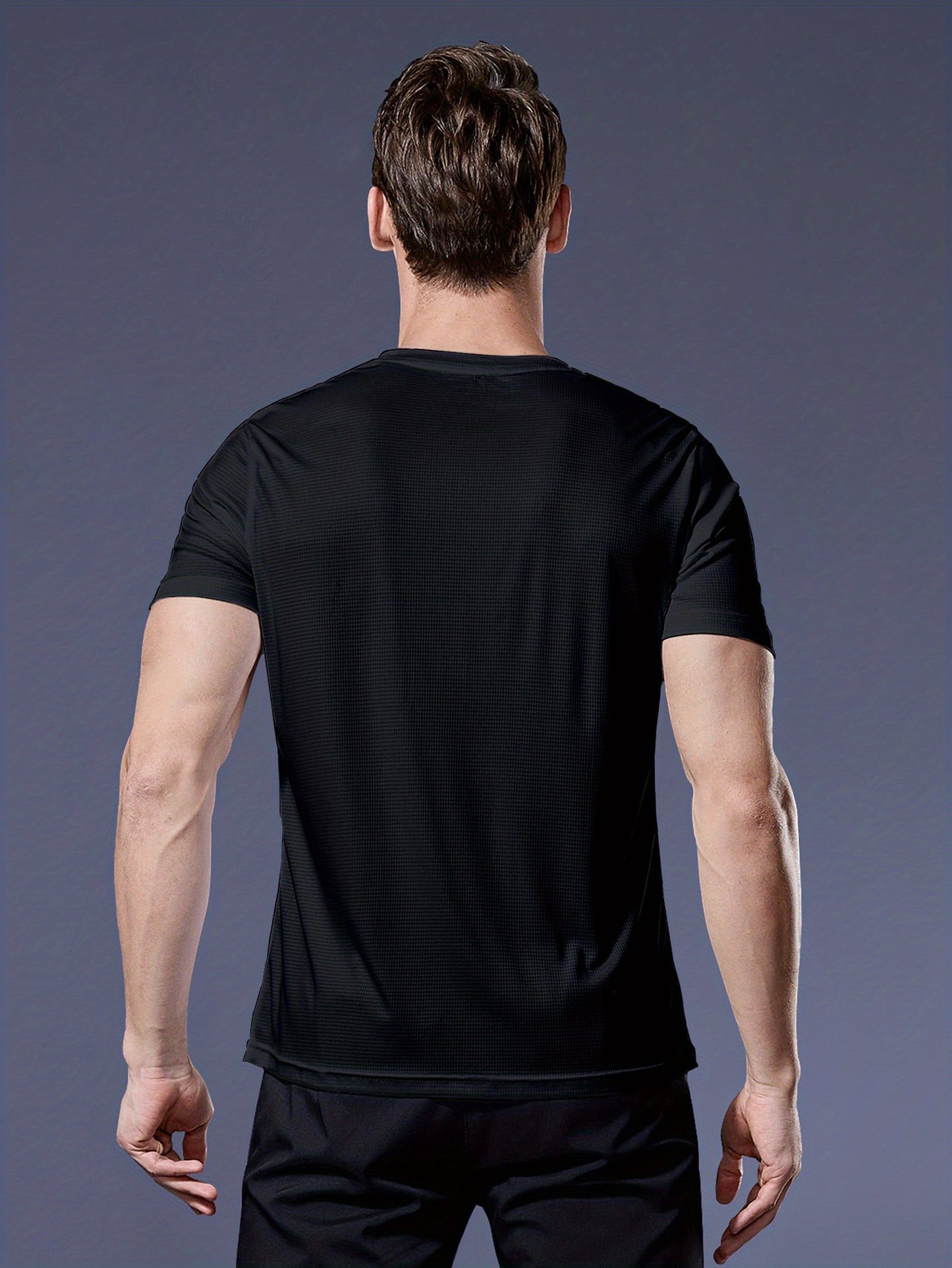 Men's Ultra-Thin T-Shirt with Round Neck, Lightweight and Breathable Performance Running Top for Gym Workouts