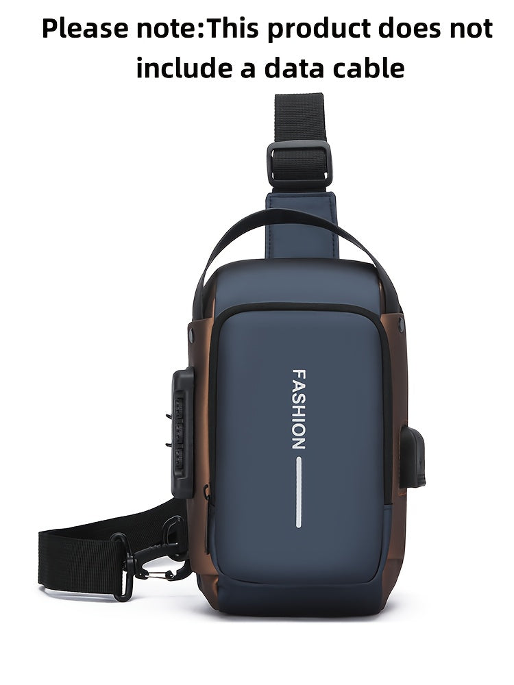 Men'S Crossbody Bag with Password Lock, Anti-Theft Chest Bag, Trendy Casual Sports Shoulder Bag, Large Capacity Crossbody Men'S Bag, Daily Commuting Shoulder Bag