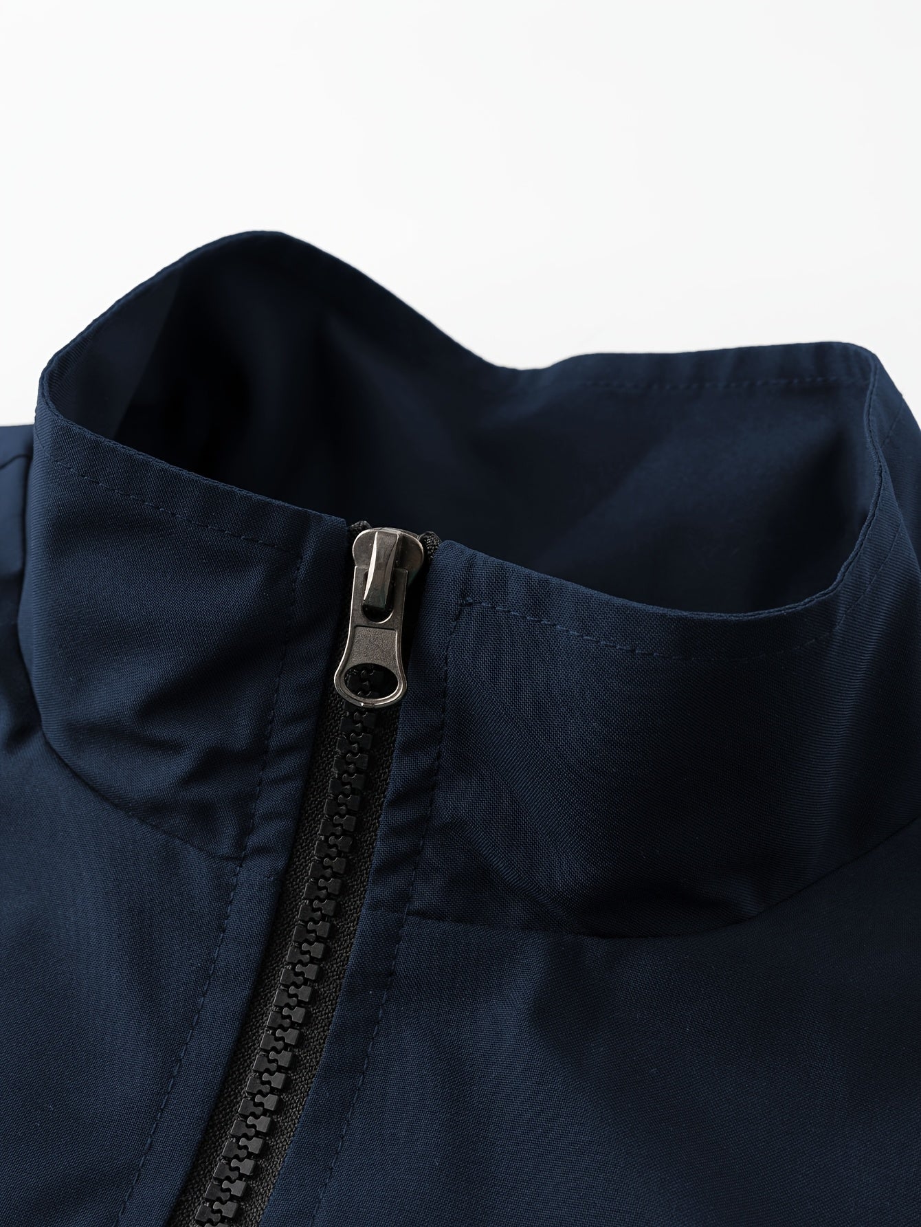 Men'S Casual Sportswear Set - Black Jacket with Zipper Pockets & White Accents, Matching Pants, Perfect for Spring & Fall, Sportswear Outfit|Zippered Jacket|Functional Pockets