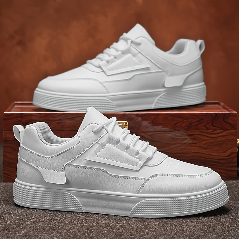 Men'S Stylish Low-Top Sneakers - Comfortable, Versatile Lace-Up with Durable PVC Sole, Ideal for Outdoor Activities, Casual Wear, and Skateboarding, Casual Footwear | Minimalist Design | Comfortable Footwear