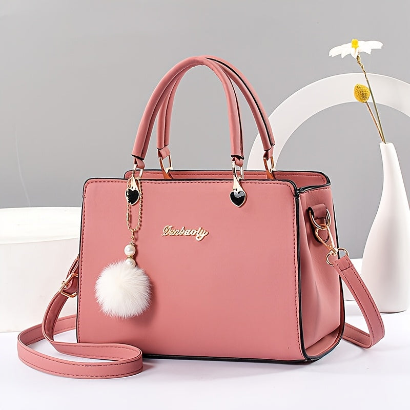 Elegant Black Tote Bag for Women - Large Capacity, Versatile with Detachable Strap, Smooth Finish, Perfect for Work & Casual Outings
