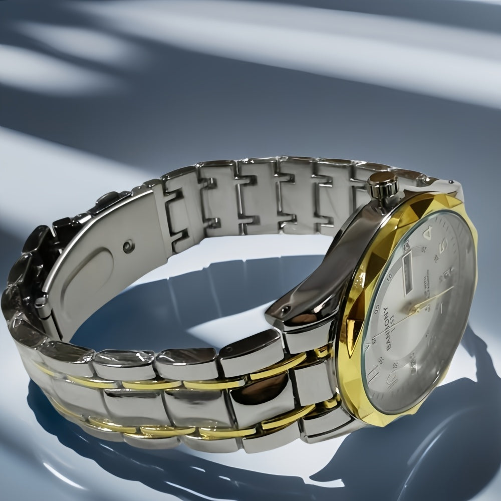Multi Functional Watche Suitable for Both Women and Men/Calendar Date Display Rhinestone Decoration/Luminous/Stainless Steel Strap-Ideal Gift for Birthdays, Holidays, Anniversaries, Family, Friends-Suitable for Daily Wear, Pa