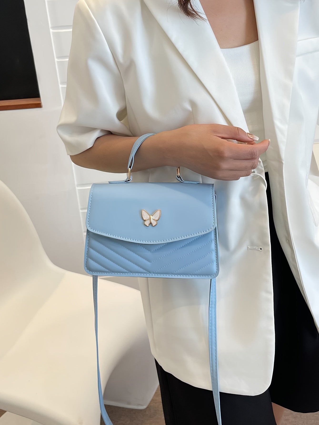 Elegant Embossed Square Crossbody Bag, Women's Fashion PU Shoulder Handbag With Adjustable Strap