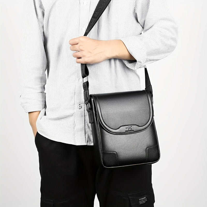 Men'S Fashion Crossbody Messenger Bag, Casual Shoulder Bag, Large Capacity Business Travel Satchel, Trendy Vertical Backpack