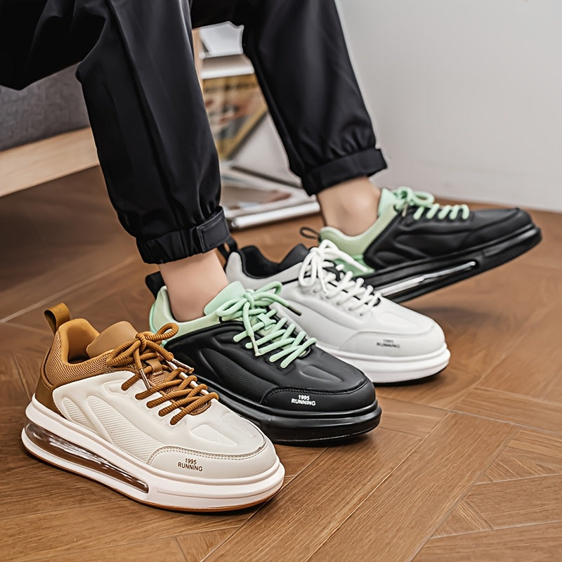 Men'S Stylish Low-Top Running Sneakers - Light Blue & Black Colorway, Breathable Mesh Lining, Cushioned Rubber Sole, Lace-Up Design for Casual & Sports Wear, Casual Athletic Shoes | Stylish Laceup Shoes | Comfortable Fit