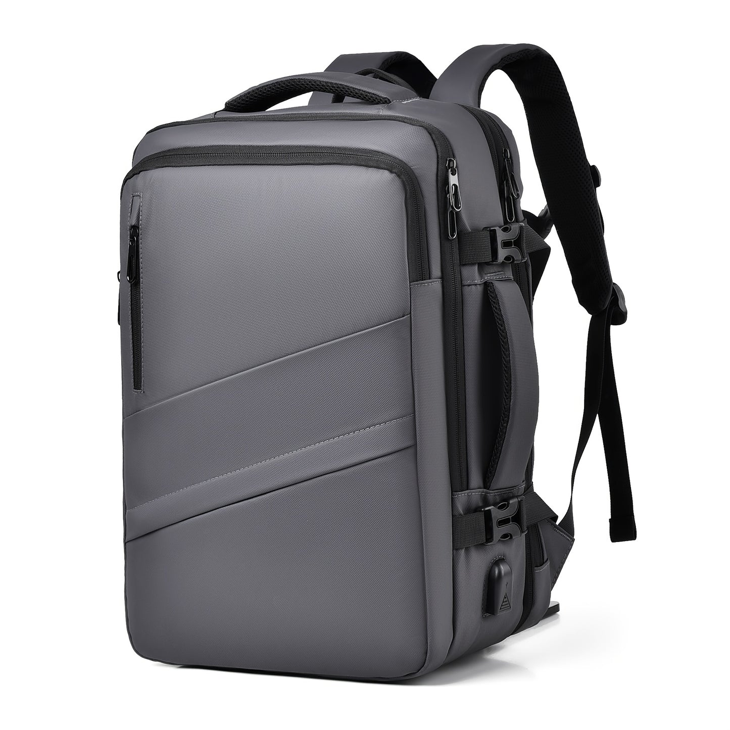 1pc HUABUPS Expandable Travel Backpack with USB Charging Port, 39.62 cm Laptop Backpack for Men & Women, High Quality Business Commuter Backpack with Multiple Compartments, Dilation Design & Padded Straps - Ideal Gift for Chr