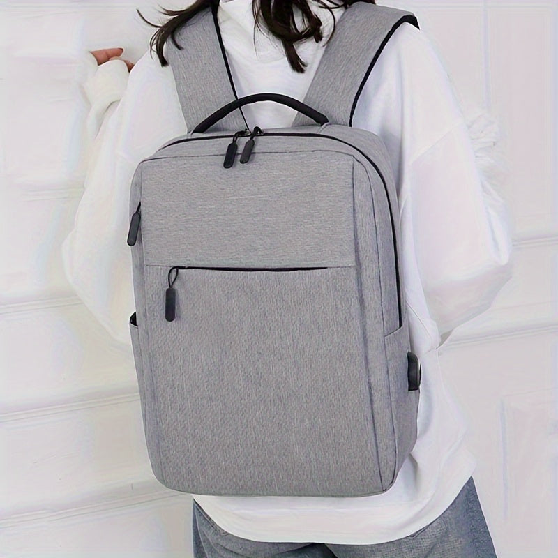 1pc Large Capacity Travel Backpack - Heavy-Duty Oxford Fabric Laptop Backpack with Multiple Compartments, Adjustable Padded Shoulder Straps & Front Zipper Pocket - Business, College, Commute Backpack - Ideal Gift for Professi