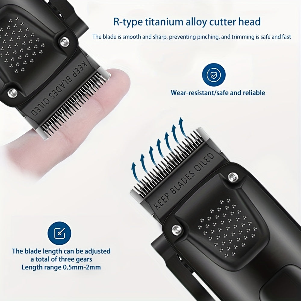 Men's Electric Hair Clipper USB Rechargeable Hair Clipper Beard Trimmer Professional Cordless Hair Cutting Machine Holiday Gift Father's Day Gift
