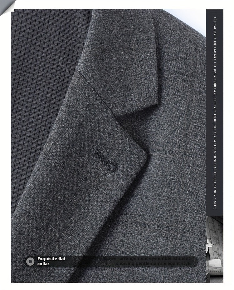 KAISER Men's Classic Plaid Suit Set - Comfortable & Versatile, Includes Jacket and Pants for Spring/Fall Business Wear