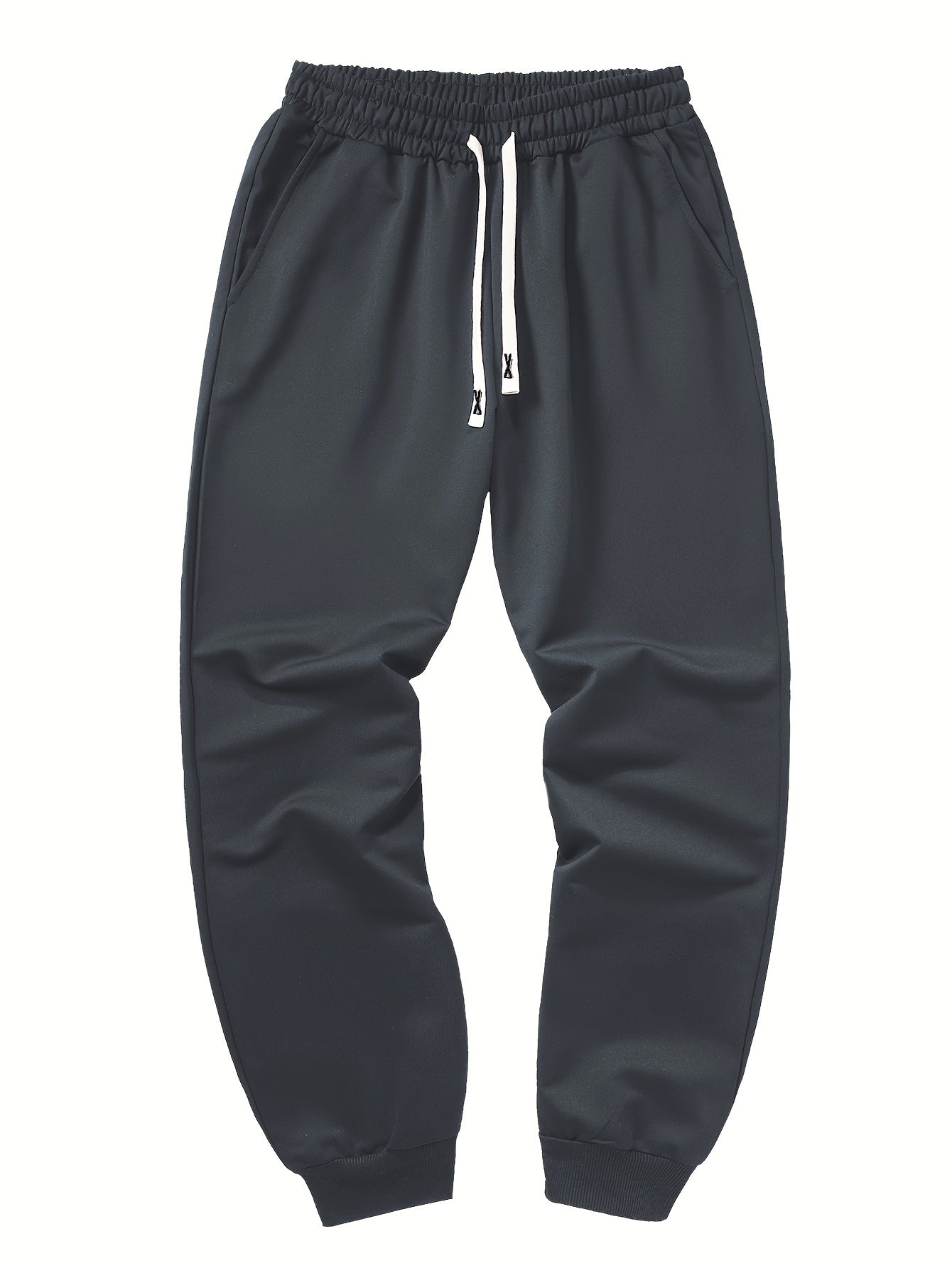 Men's Long Sleeve Hooded Sweatshirt + Threaded Sweatpants Set Spring and Autumn Solid Color Pullover Regular Long Sleeve T-shirt and Pants Belt Drawstring Casual Sports Trousers Two-piece Set