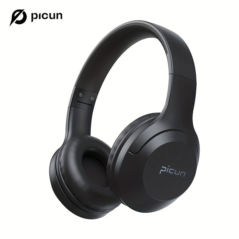 Picun B-01S Wireless Headphones, HD Stereo Sound Over Ear Headphones with Built-in Microphones, Deep Bass 46 Hours Playtime, Headset HiFi Stereo Foldable Lightweight Headset, TF/For Cellphone/PC/Home.
