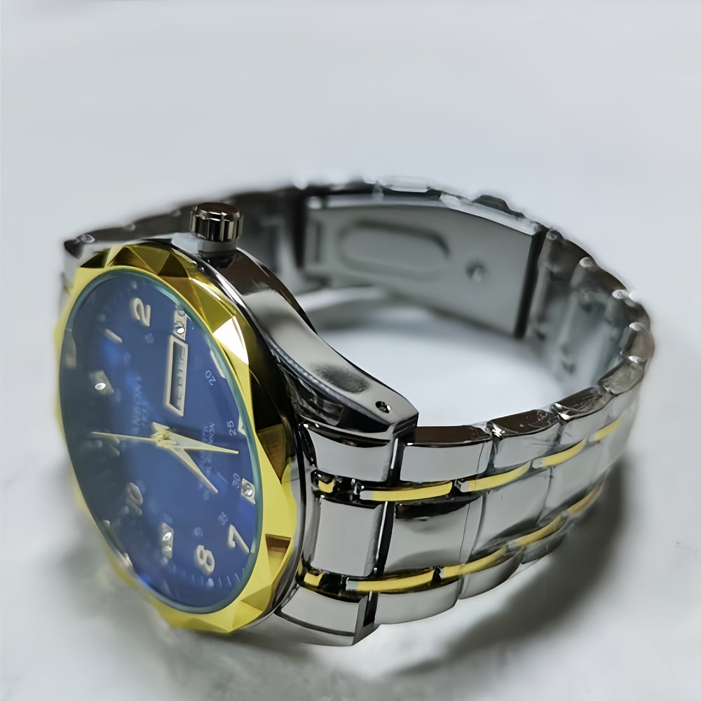 Multi Functional Watche Suitable for Both Women and Men/Calendar Date Display Rhinestone Decoration/Luminous/Stainless Steel Strap-Ideal Gift for Birthdays, Holidays, Anniversaries, Family, Friends-Suitable for Daily Wear, Pa