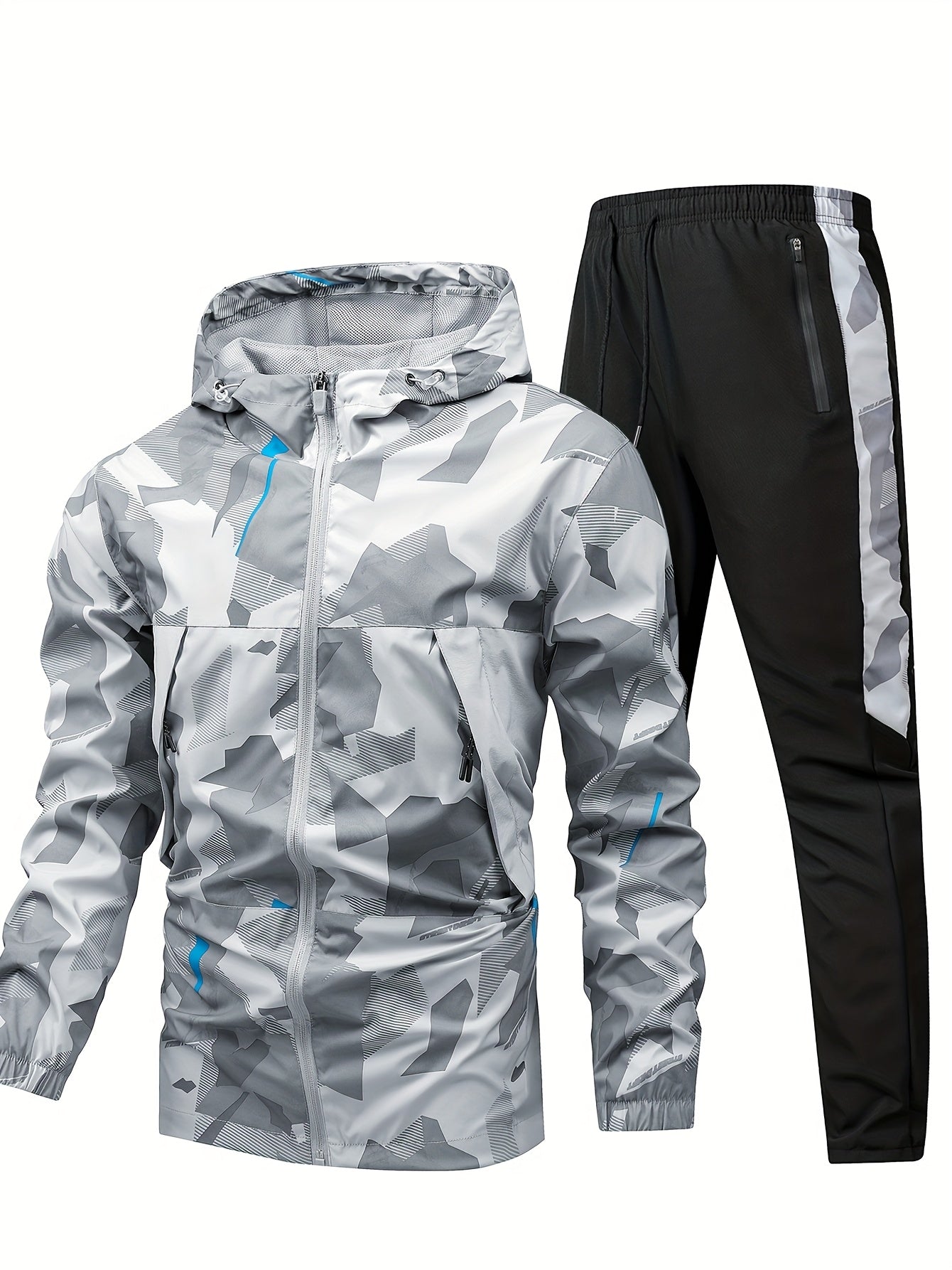 Men'S Long-Sleeve Sports Outfit with Casual Long Pants