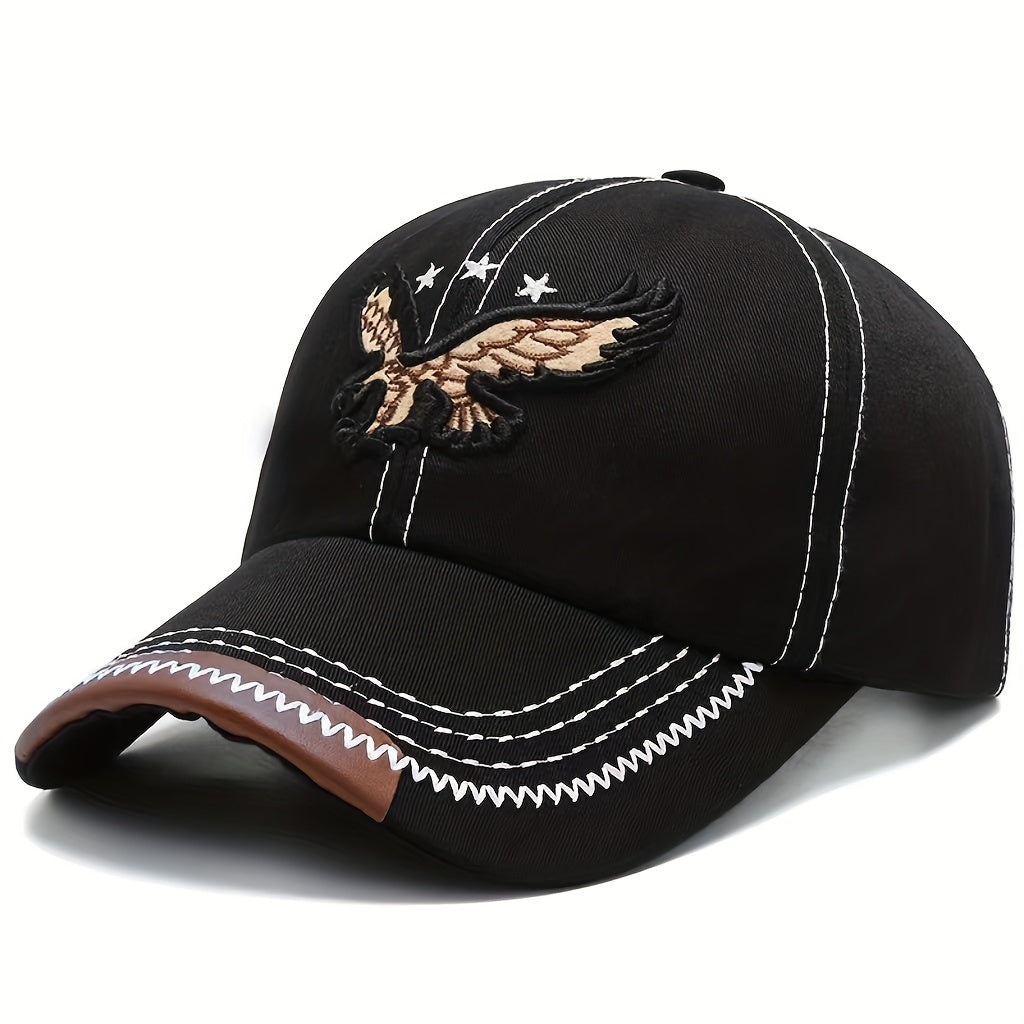 Unisex Fashion Cool 3D Eagle Embroidered Baseball Hat, Adjustable Sun Protection Casual Sports Sun Hat For Women & Men