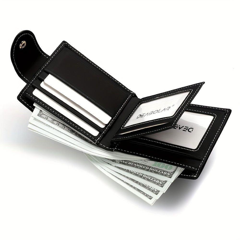 Fashion Eagle Wallet For Men, Zipper Snap Coin Credit Card Bag, Frosted PU Leather Clip For Men