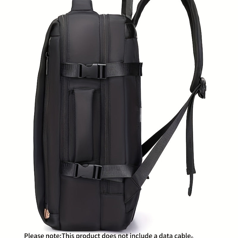 Men's Professional Laptop Backpack - Large Capacity Business Backpack with 39.62cm Laptop Compartment, Heavy-Duty Zipper Closure, Padded Shoulder Straps - Sleek Black Backpack for Office, Travel, Meetings - Durable Carry-On B