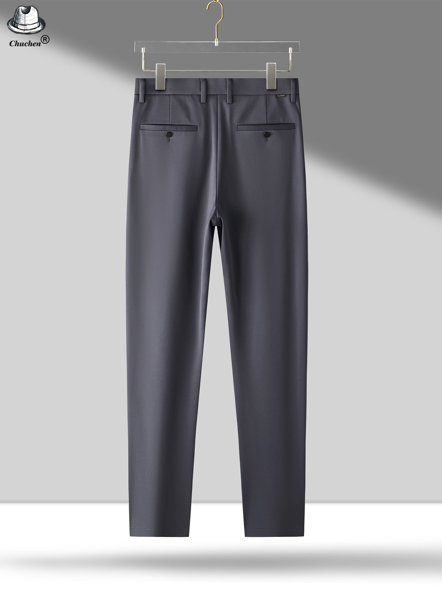 Men's Classic Black Business Dress Pants - Stretch Nylon Blend, Machine Washable, Regular Fit for Office & Formal Wear, Professional Clothing | Regular Fit Suit | Nontransparent Material, Pant Suits
