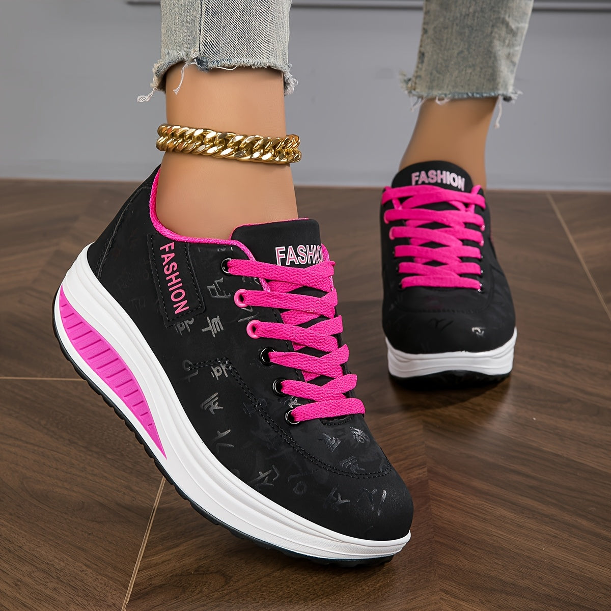 Women's Fashion Sneakers - Low-Top Lace-Up Casual Shoes with Synthetic Cover Upper, Breathable Fabric Lining & MD Cushioned Sole for All-Day Comfort - All-Season Versatile Wear, Everyday Comfort Footwear, Sleek Shoe Design, S