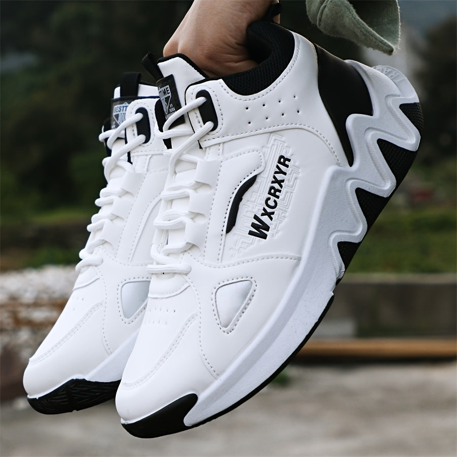 Men'S Stylish High-Top Sneakers with "WOD" Logo - Comfortable, Non-Slip Lace-Up Athletic Shoes for Outdoor Activities, All-Season Wear, Casual Sports Style, Rubber Sole, Fabric Upper, Casual Athletic Shoes | Stylish High Top