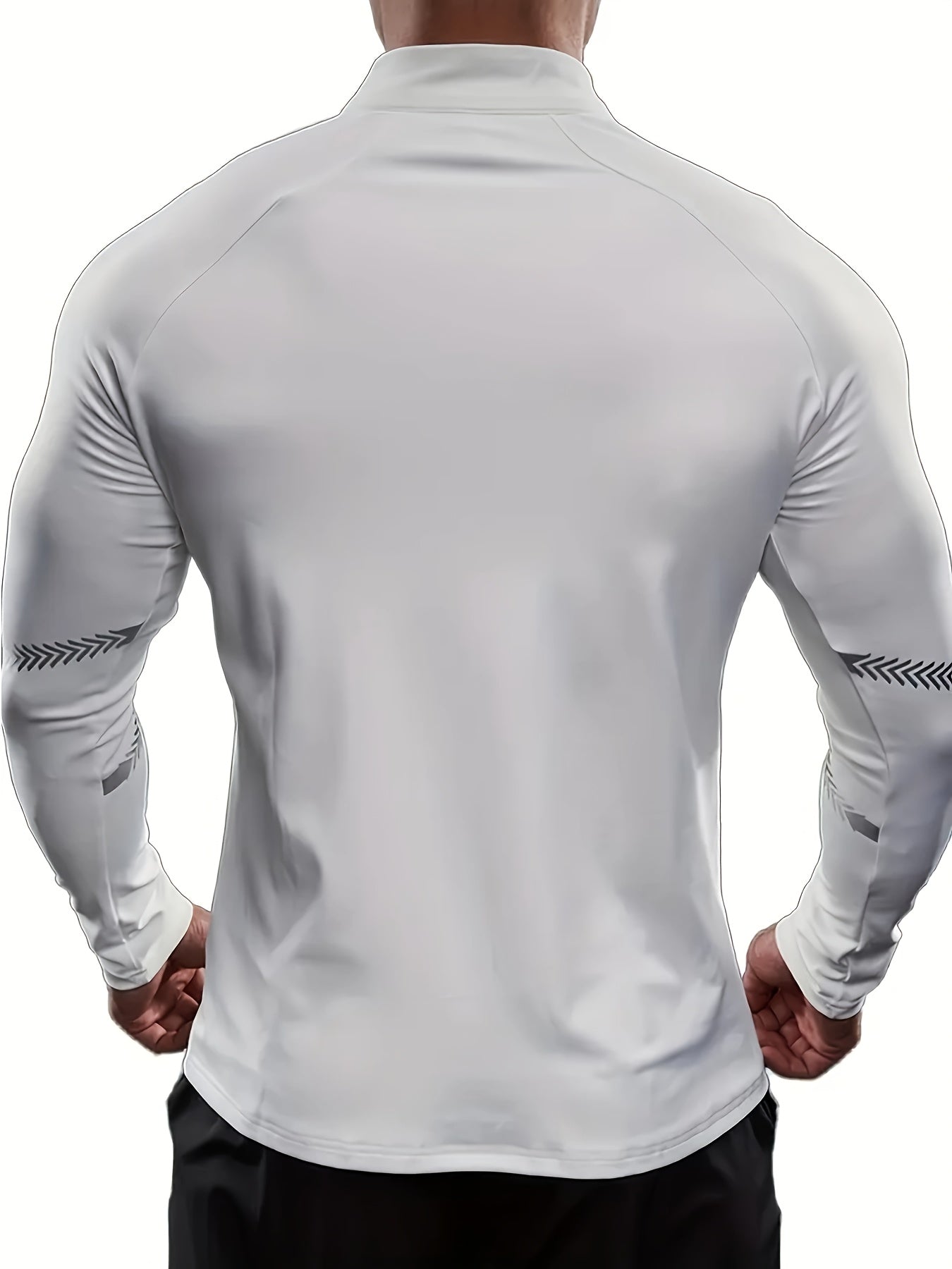 Men'S Ultra-Breathable UV Protection Long Sleeve Zip Neck Jacket, Quick-Dry Lightweight, for Intense Basketball, Cycling, Hiking & All-Outdoor Adventures