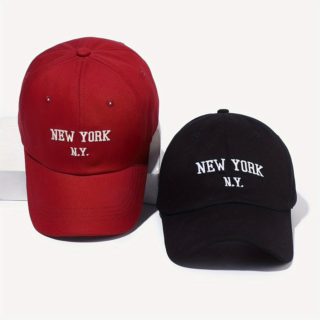 2pcs NEW YORK N.Y. Embroidered Baseball Cap Set, Suitable For Outdoor Leisure Vacation