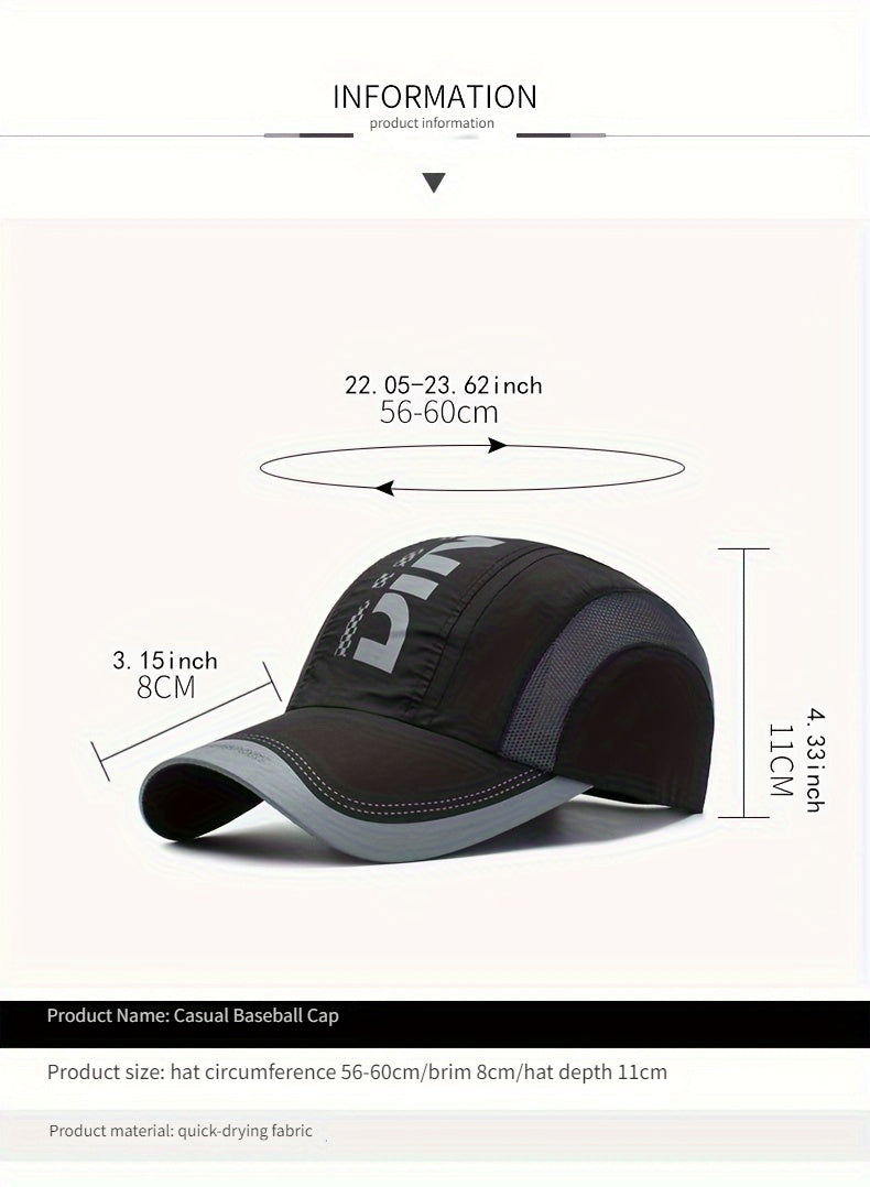 New Summer Quick-Dry Baseball Cap Unisex Youth Fashion Outdoor Sports Sun Protection Breathable Mesh Hat Sunshade Truck Hat