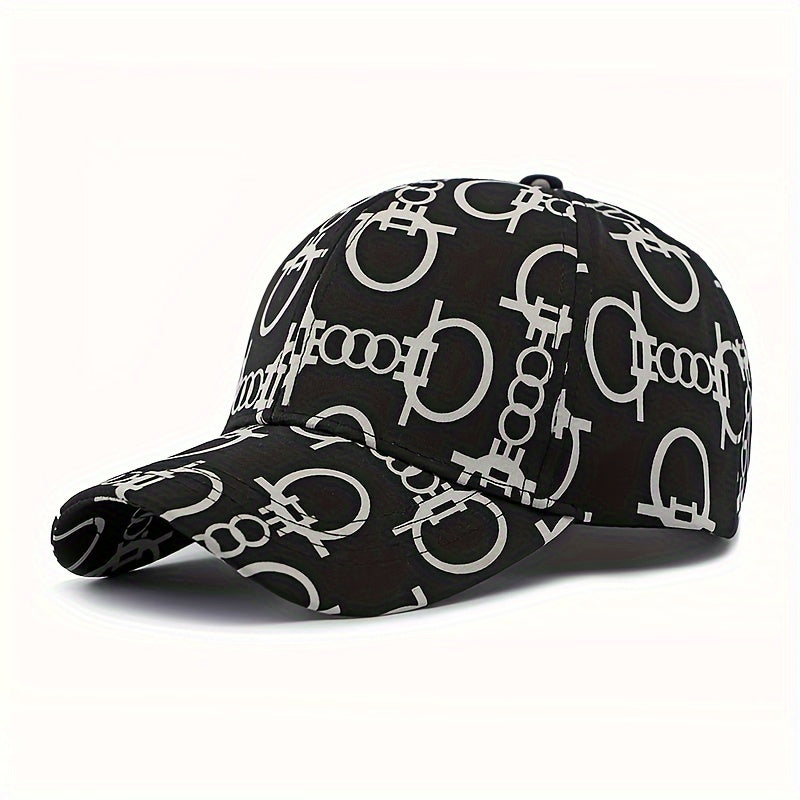 Men'S & Women'S Breathable Baseball Cap - Adjustable, Stylish Black with White Skull & Crossbones Print, Perfect for Spring & Summer, Casual Headwear | Skull Print Cap | Breathable Fabric