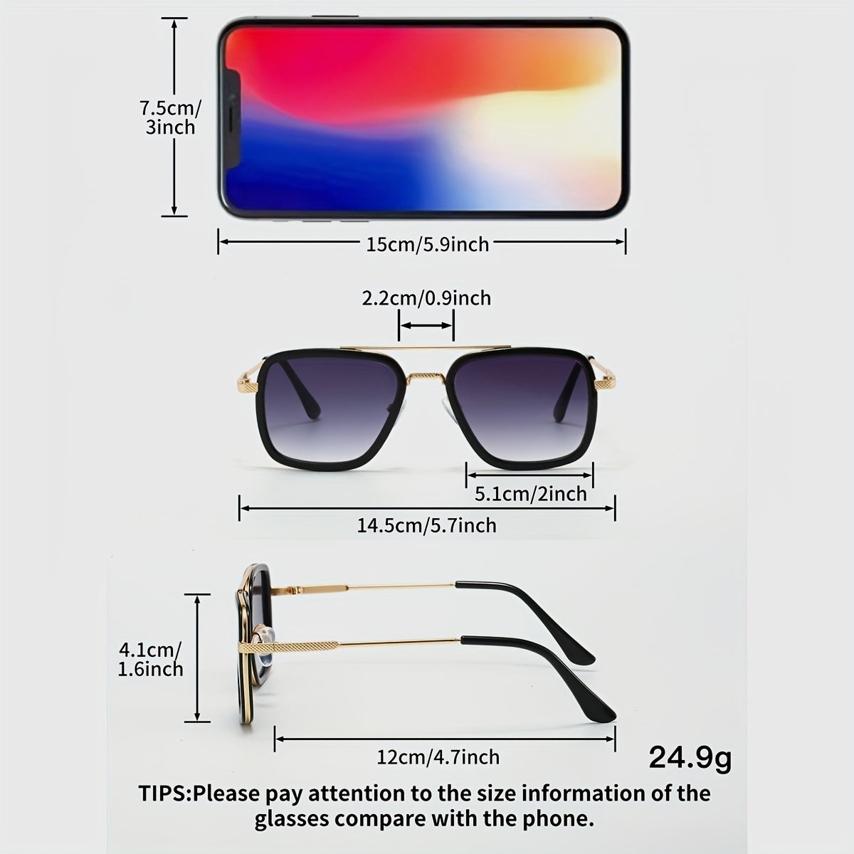 1pc Men's Women's Square Fashion Glasses Y2K Style