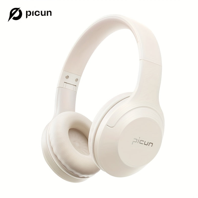 Picun B-01S Wireless Headphones, HD Stereo Sound Over Ear Headphones with Built-in Microphones, Deep Bass 46 Hours Playtime, Headset HiFi Stereo Foldable Lightweight Headset, TF/For Cellphone/PC/Home.
