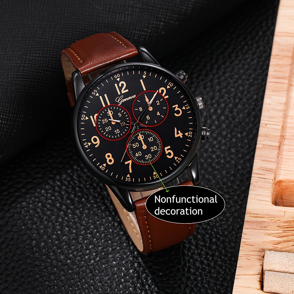 Men'S Basic Round Dial Quartz Watch with Bracelet