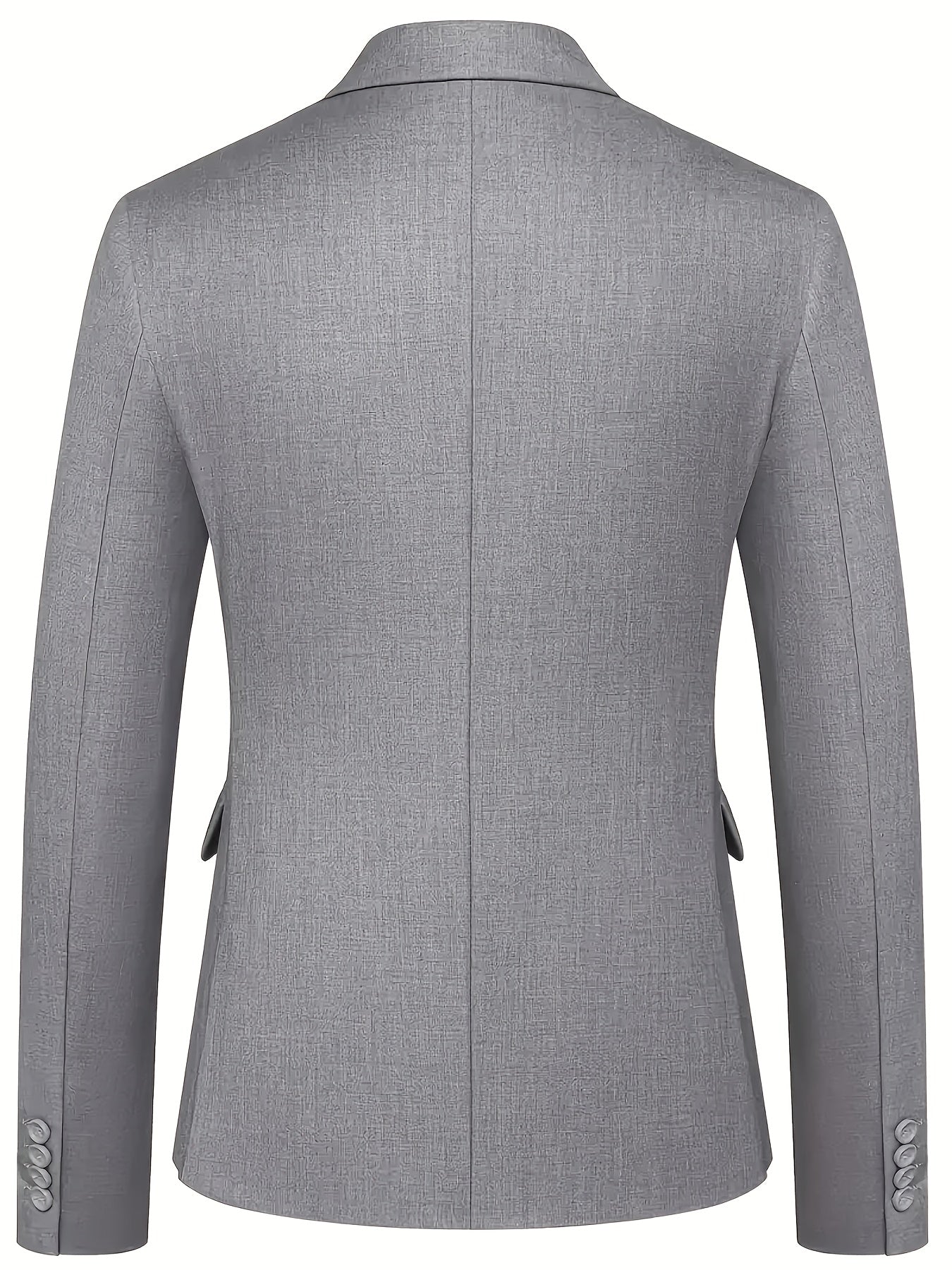 2pcs Luxury Classic Men'S Solid Color Suit - Notched Lapel Blazer and Pants, Regular Fit, Long Sleeve, Traditional Silhouette, Ideal for Weddings, Business Meetings - High-Quality Fabric, Comfortable Wear, Stylish Design, Wed
