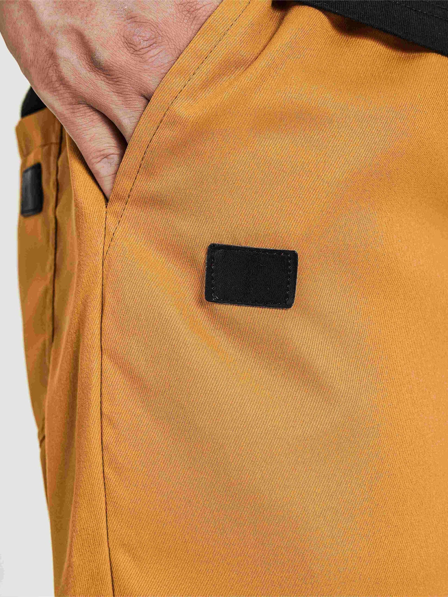 Men's Solid Color Drawstring Cargo Pants - Casual, Loose Fit with Multiple Pockets, Machine Washable