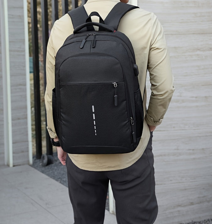 Large Capacity Reflective Oxford Cloth Backpack - Durable College & High School Student Bag with Adjustable Straps, Multiple Compartments, and Padded Laptop Area for Daily Commute & Business Use, Business Backpack | Sporty De