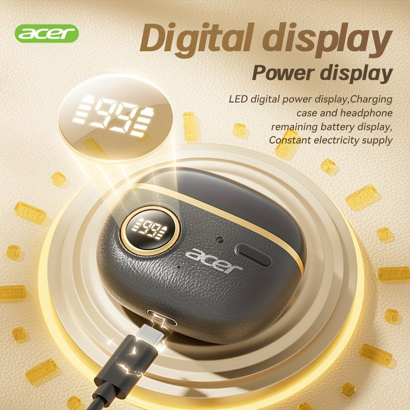 ACER TWS Wireless Earbuds with Deep Bass & Noise Cancellation, Long-Lasting Comfort, HIFI Sound, Touch Controls, Fast Delivery, Compatible with Phones/Tablets/Laptops, Ideal for Running, Music, Business, and More, Wireless Ea