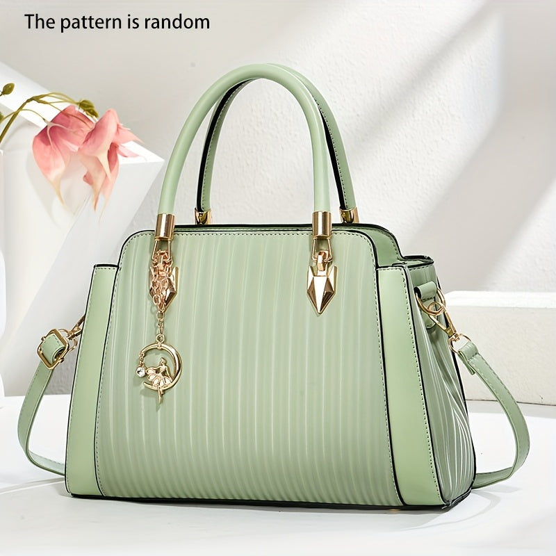 Women's Elegant Convertible Handbag - Large Capacity Purse with Detachable Strap, Golden-Tone Hardware, Zipper Closure - Everyday & Formal Bag for Women - Gift for Her (INCK KMCRK), Ladies Handbags, Travel Tote, Chic Accessor