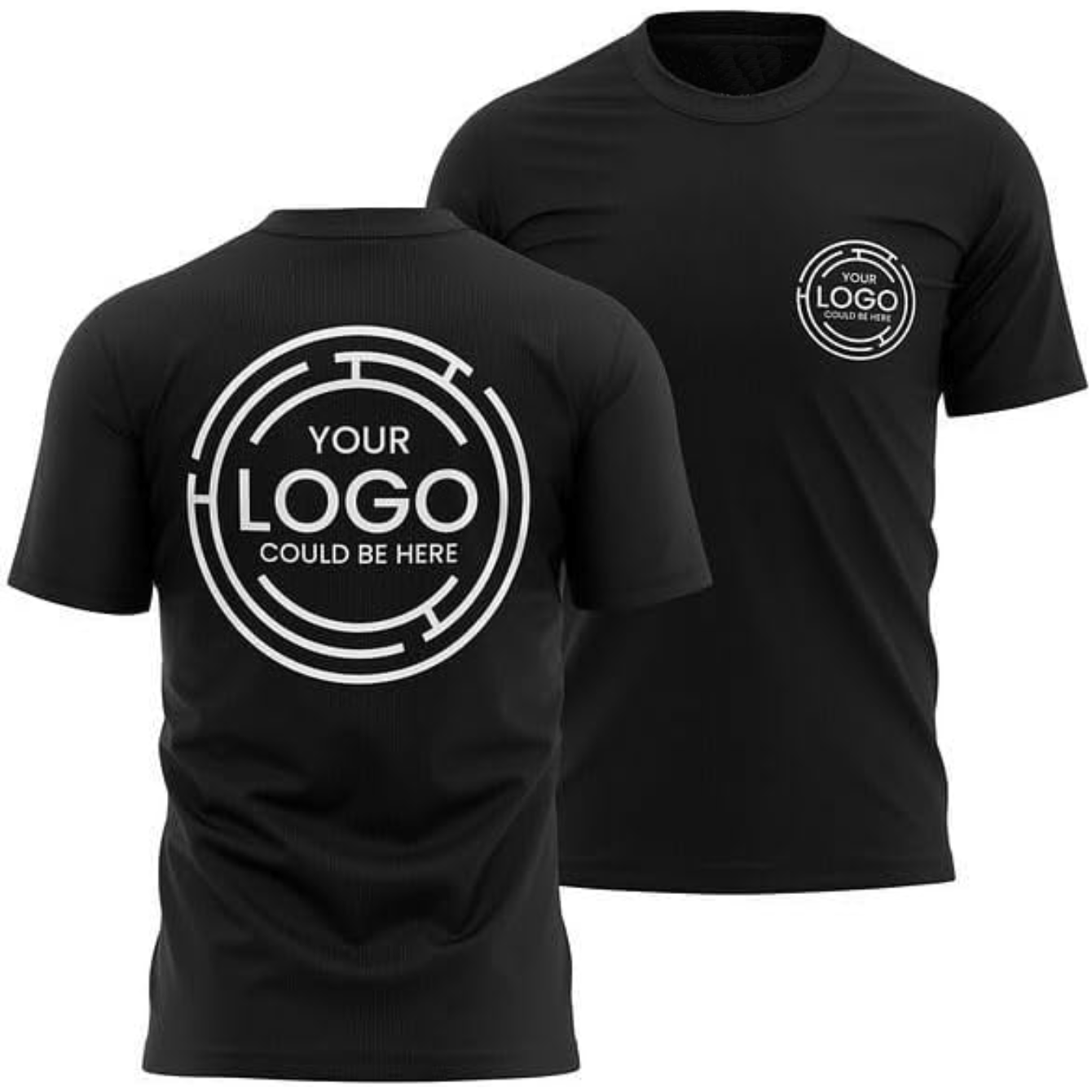2pcs Men's Quick-Dry T-Shirts - Moisture-Wicking Breathable Gym Shirts with Custom Logo Print, Regular Fit Round Neck for Workout & Casual Wear, Workout Shirts, Durable Sportswear