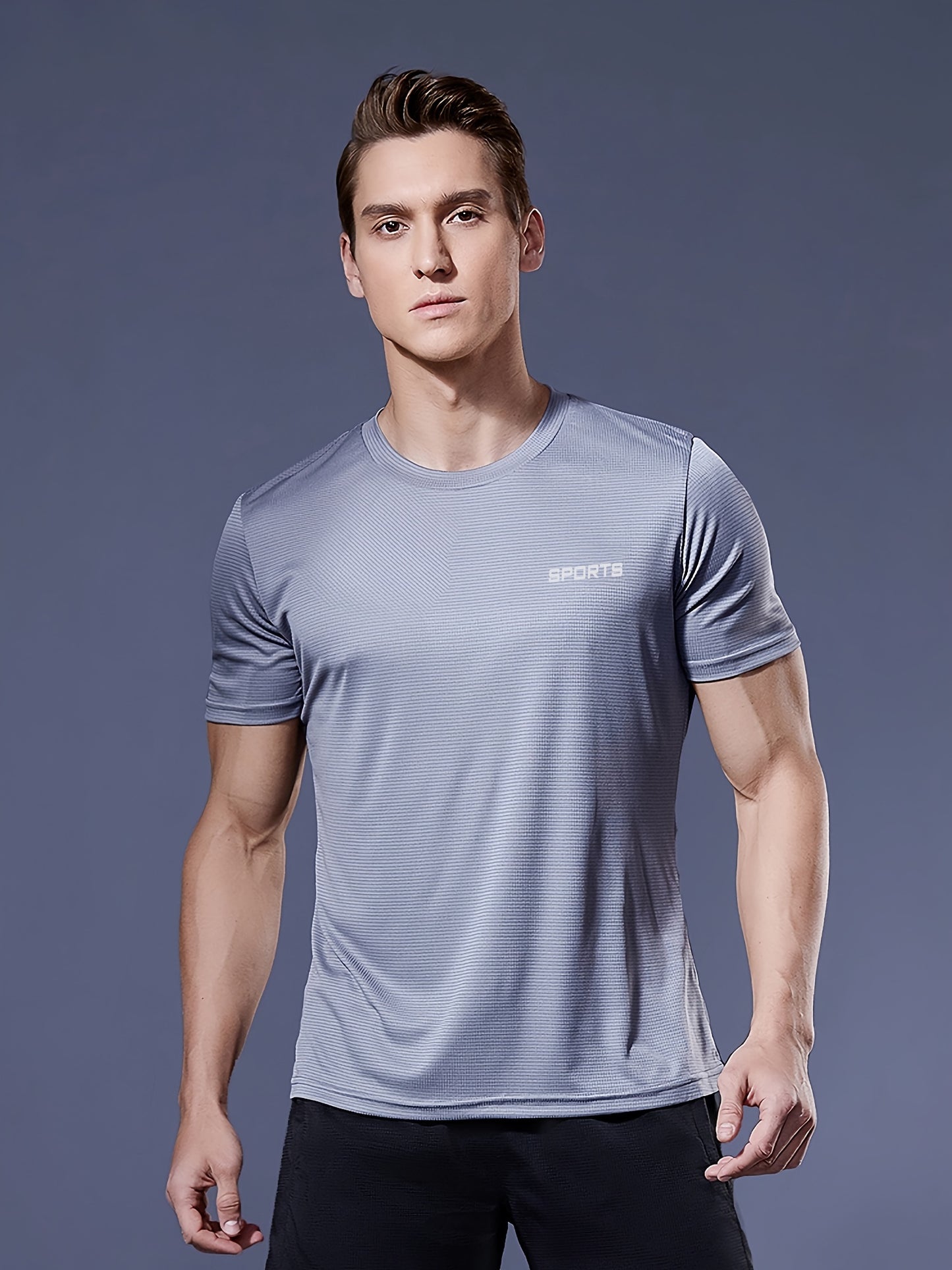 Men's Ultra-Thin T-Shirt with Round Neck, Lightweight and Breathable Performance Running Top for Gym Workouts