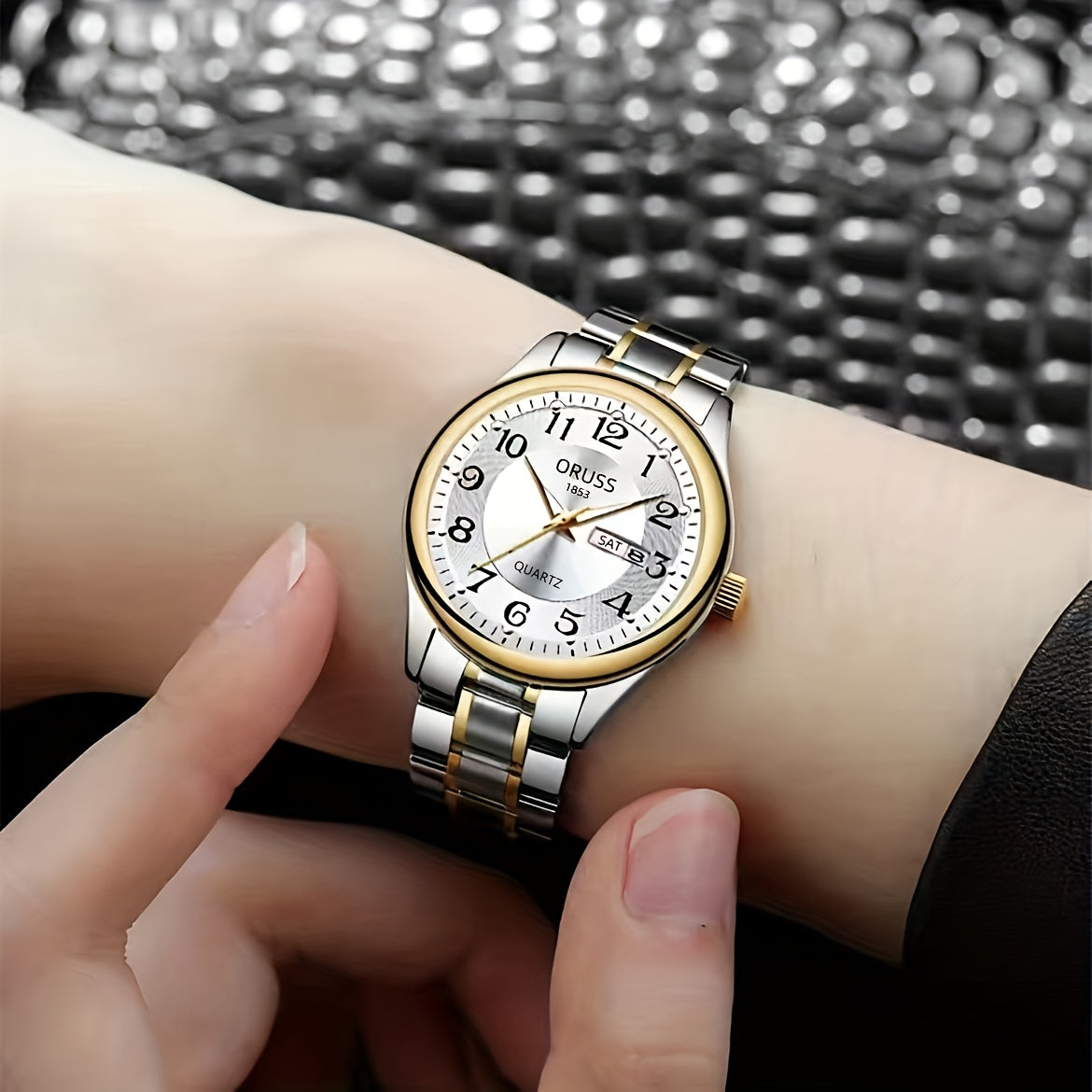 Elegant Women's Quartz Watch - Stainless Steel Band, Alloy Case with Dual Calendar Feature, Non, Round Shape