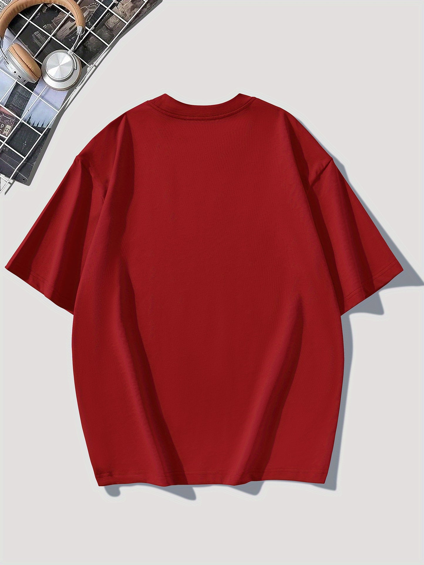 Men'S Jaguar Print Y2K Style T-Shirt - Red, Breathable & Comfortable Short Sleeve Crew Neck Tee for Casual Wear, Outdoor Activities, and Everyday Comfort, Everyday Clothing | Y2K Fashion Tee | Comfortable Fit
