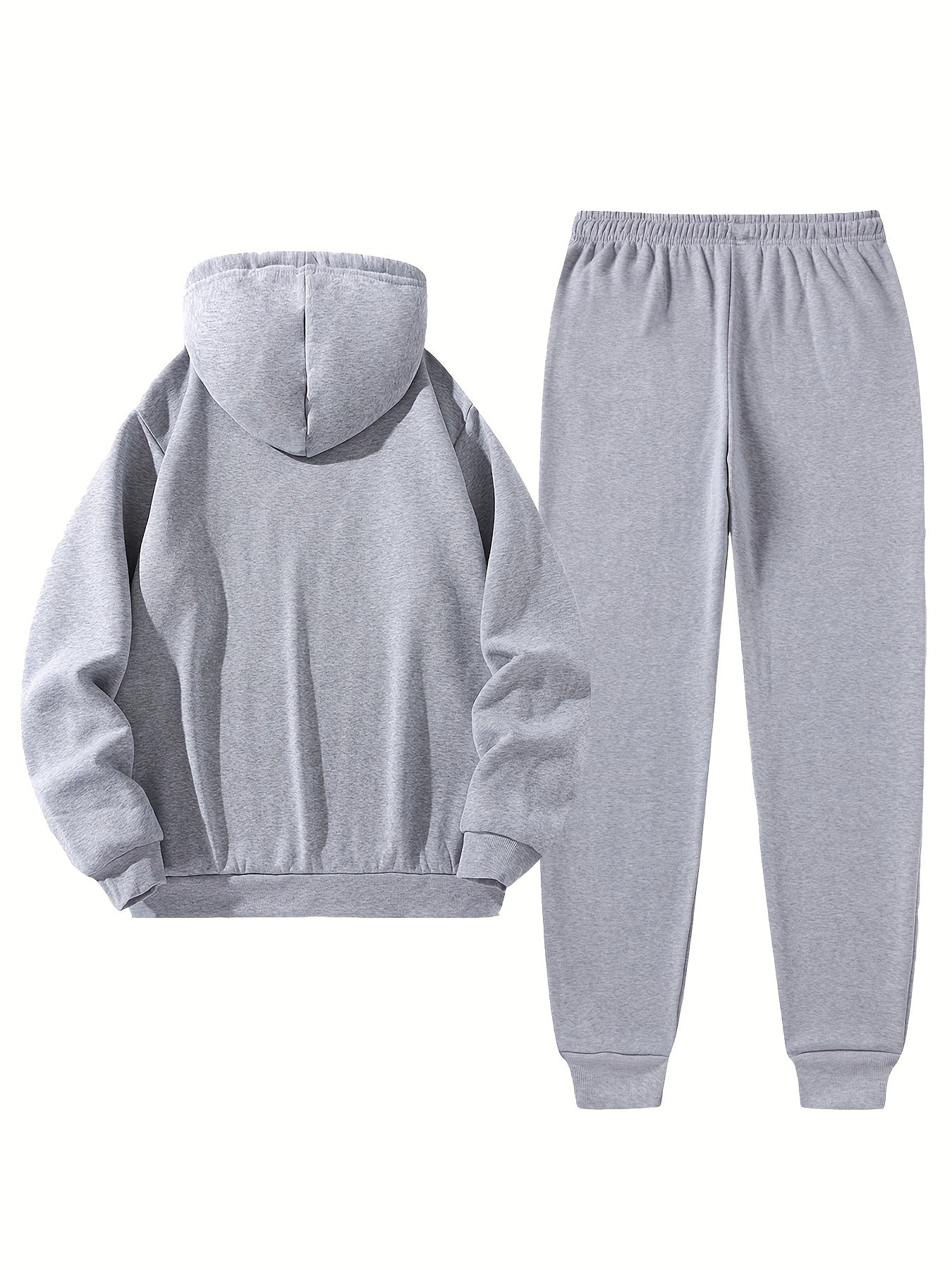 Men's Hoodie and Drawstring Sweatpants Set with PARIS Letter Print