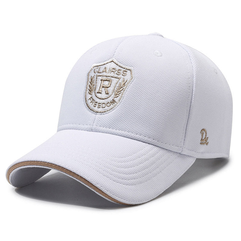 1pc CLAIRS RFreedom Embroidered Baseball Cap - Black Sporty Outdoor Sun Hat with Golden Shield & Wings Design, Polyester, Adjustable Fit for Men, Outdoor Sports Cap | Sporty Baseball Cap | Durable Headgear