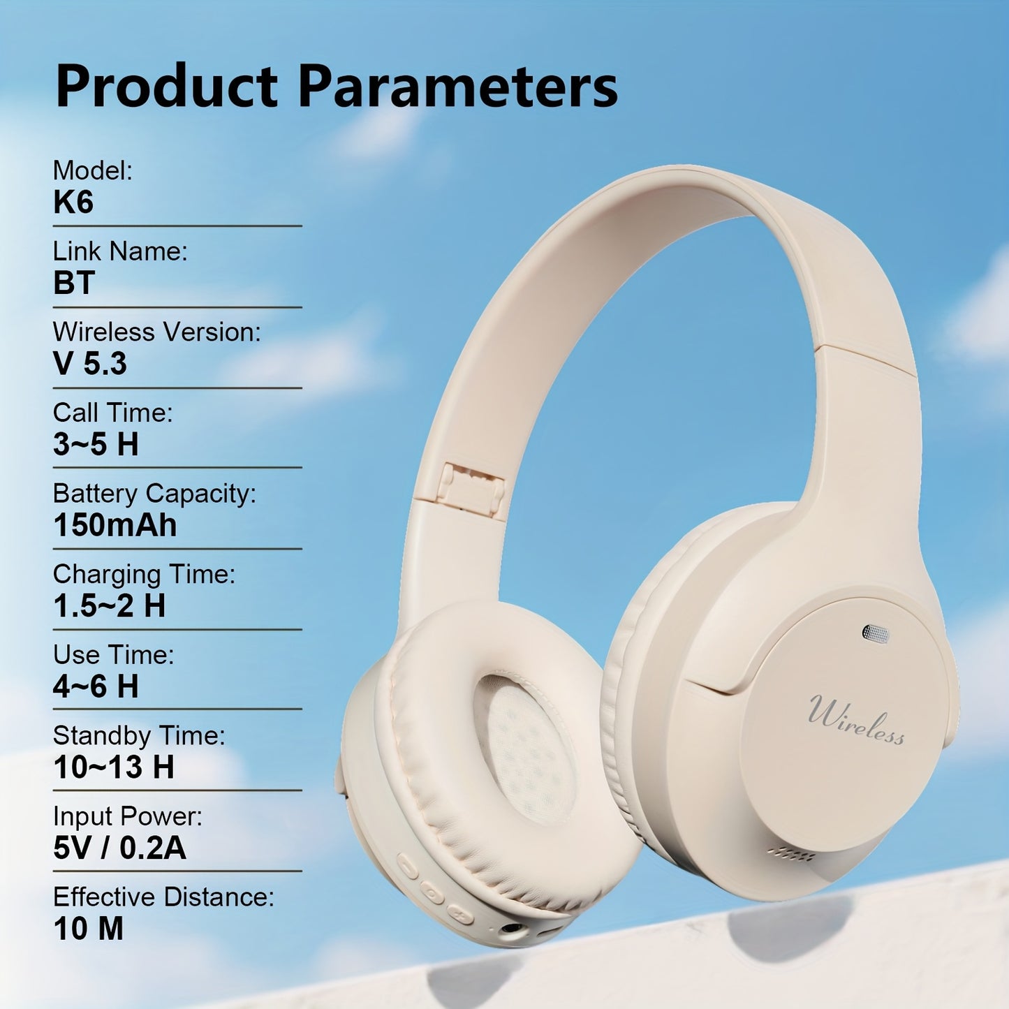 Retro Headphones Wireless Over-Ear Foldable Gaming Headset for Casual Running Video Calls Voice HIFI Earbuds