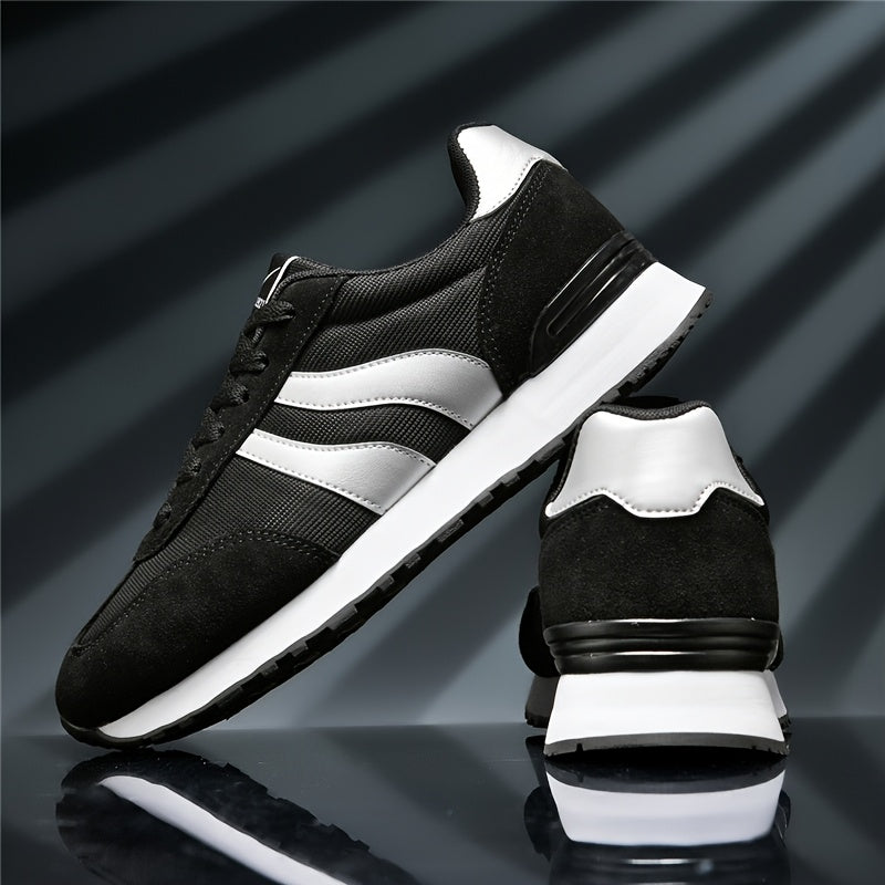 AOPLUS Men's Breathable Casual Sneakers - Lightweight Running Shoes with Cushioned Insole, Durable Rubber Sole, and Stylish Color Block Design for Sports and Casual Attire