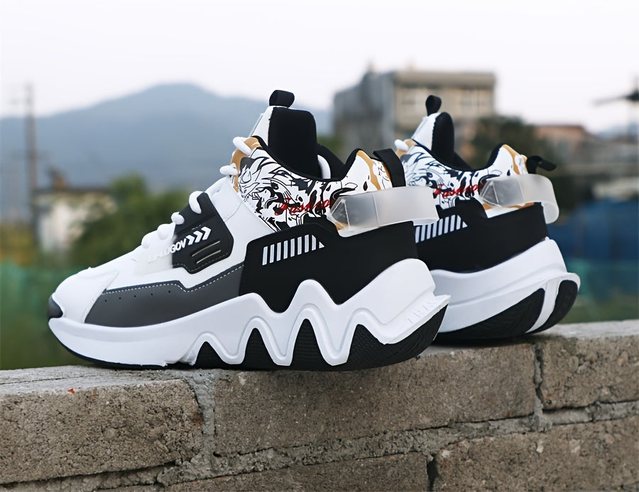 Men'S Stylish High-Top Sneakers with "WOD" Logo - Comfortable, Non-Slip Lace-Up Athletic Shoes for Outdoor Activities, All-Season Wear, Casual Sports Style, Rubber Sole, Fabric Upper, Casual Athletic Shoes | Stylish High Top