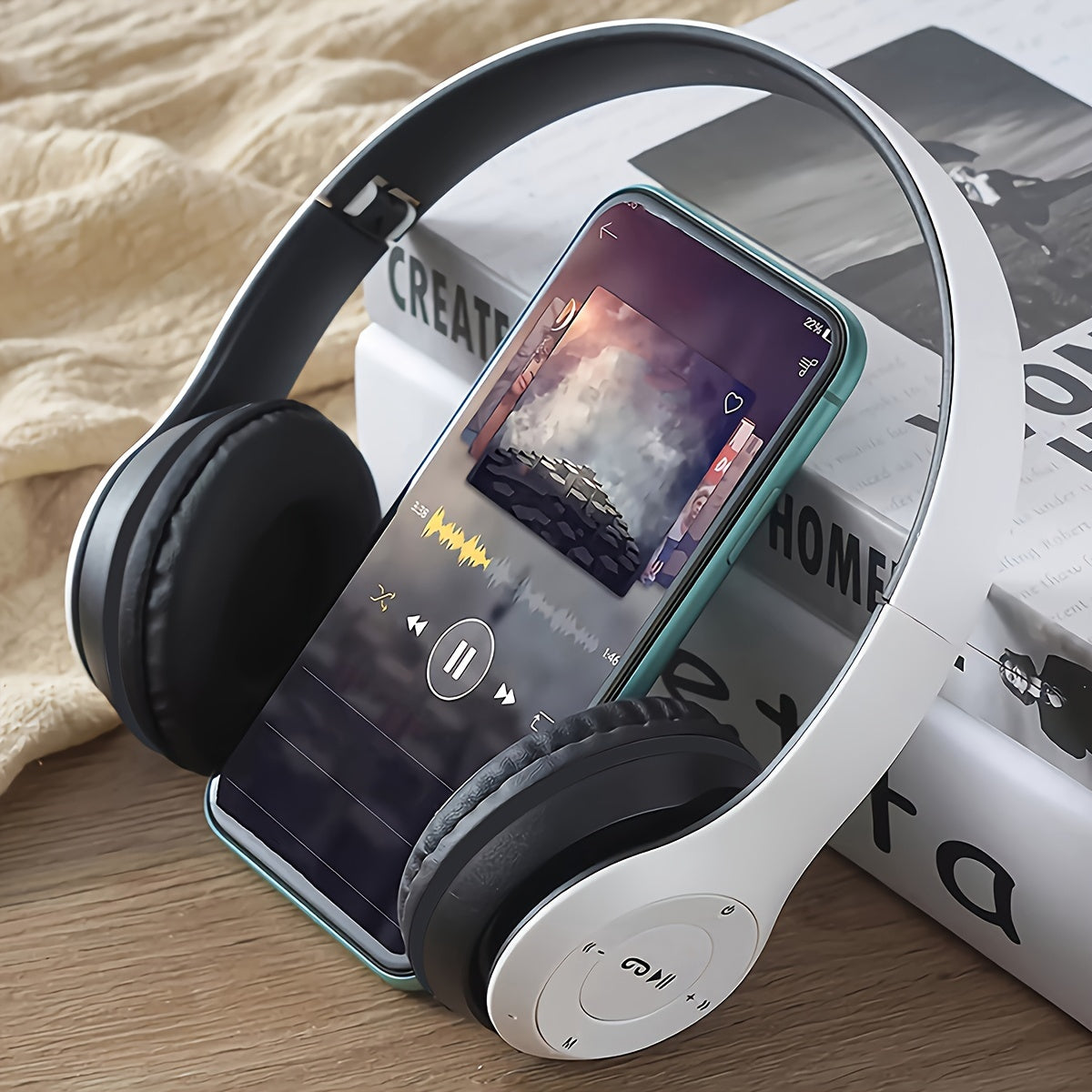 GENAI Wireless Over-Ear Headphones, 20H Playtime, Wireless 5.0, Noise Reduction, Comfortable Padded Ear Cups, Foldable Design for Travel & Home, Perfect Gift for Youngsters, Teens, Adults, Women