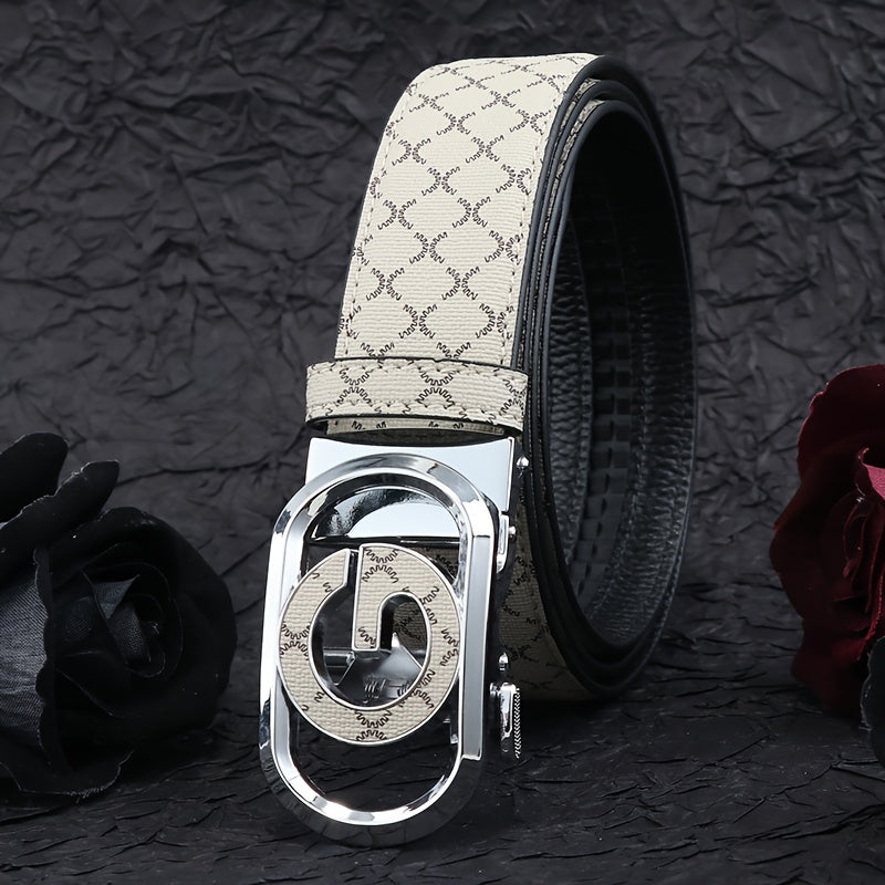 2025 New Automatic Buckle Belt, Versatile Business Casual Luxury Trendy Men's Leather Belt
