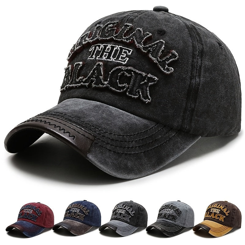 Unisex Baseball Cap THE BLACK Letter Hat Dark Style Visor Outdoor Sports Party Versatile Brimmed Hat Adjustable Size A Great Gift