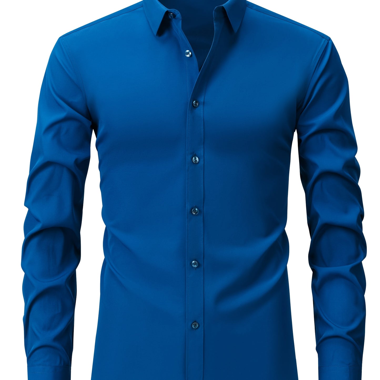 2025 New Men'S Business Slim-Fit Long-Sleeve Shirt, Wrinkle-Free, Elastic, And Smooth Fabric.